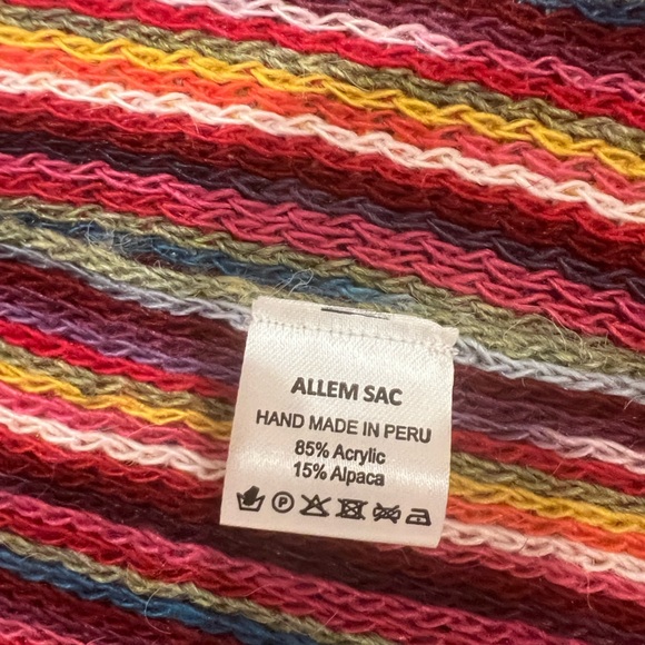 Colorful Alpaca knit Scarf- Made in Peru - Picture 5 of 5